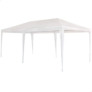 AKTIVE Garden 53992 - Cenador de Plástico Blanco 300 x 600 x 255 cm con Tubos de Acero